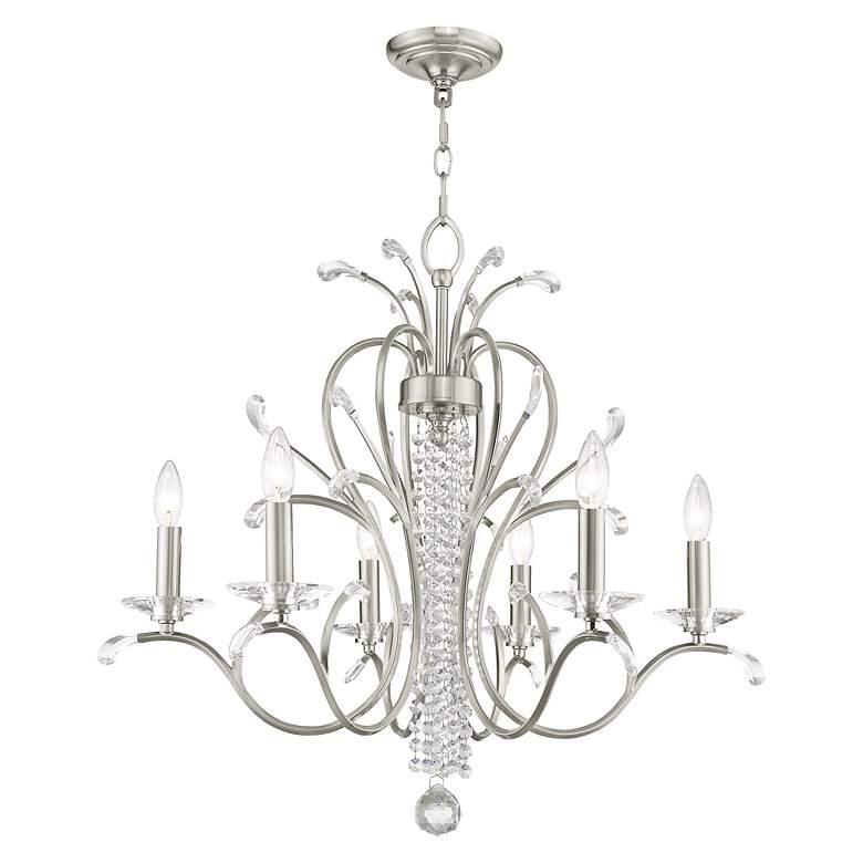 Image 6 Serafina 6 Light Brushed Nickel Chandelier more views