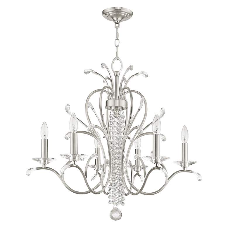 Image 7 Serafina 6 Light Brushed Nickel Chandelier more views
