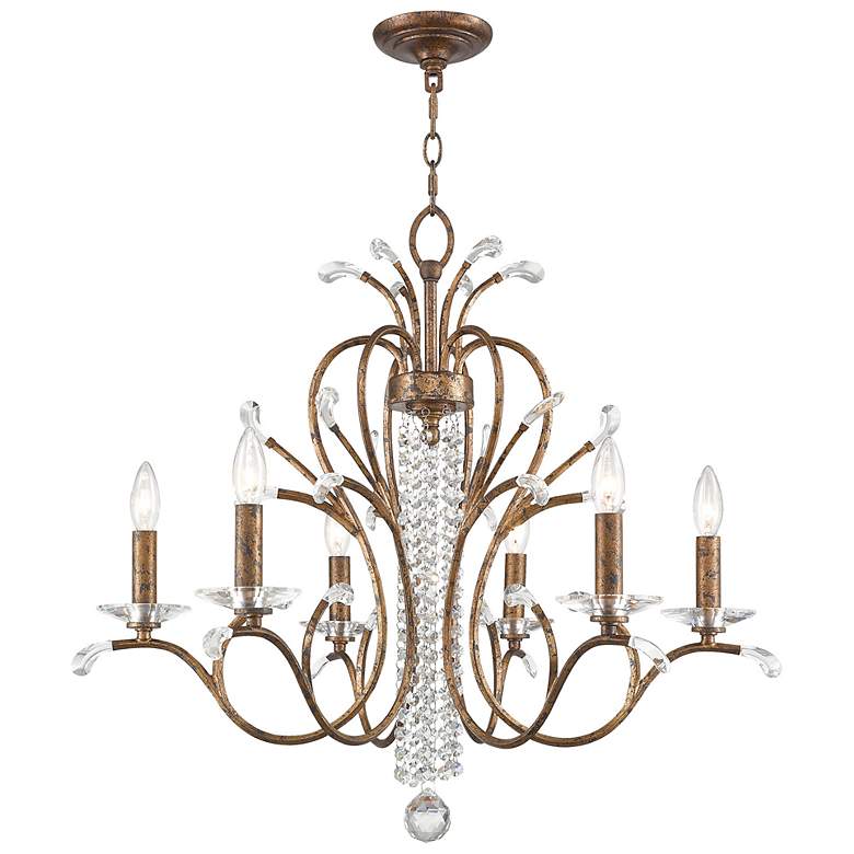 Image 1 Serafina 6 Light Hand Applied Venetian Golden Bronze Chandelier