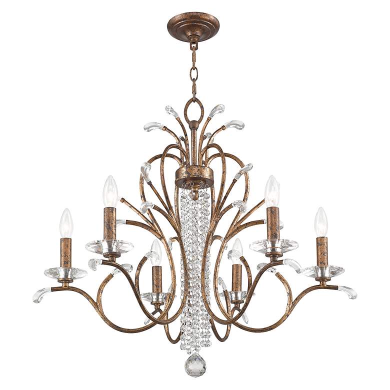 Image 2 Serafina 6 Light Hand Applied Venetian Golden Bronze Chandelier more views