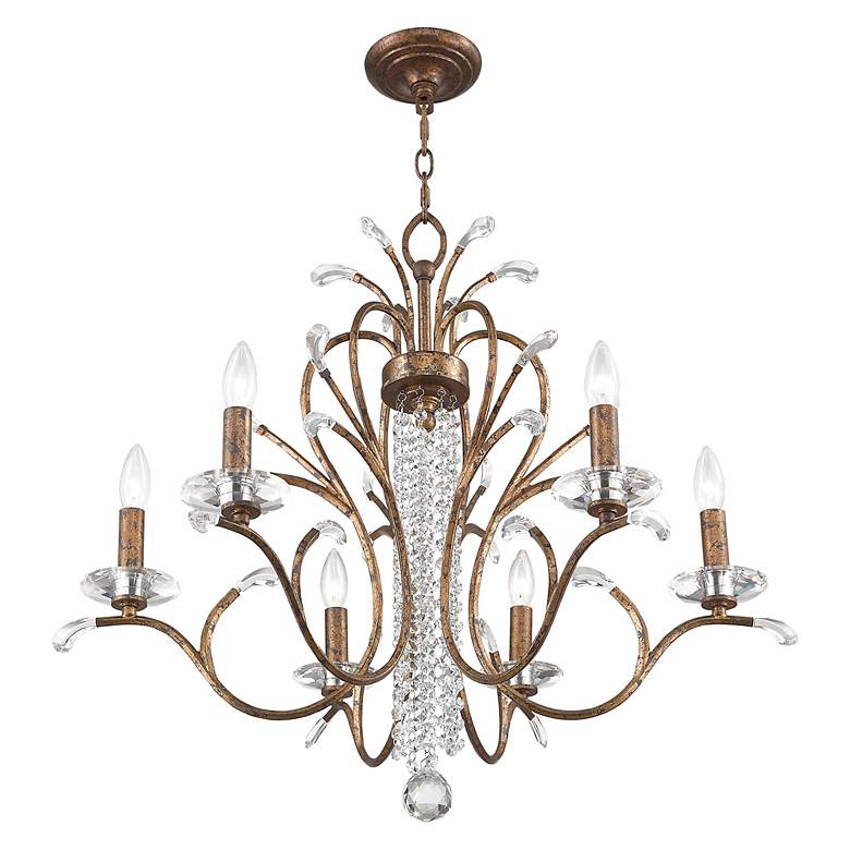 Image 3 Serafina 6 Light Hand Applied Venetian Golden Bronze Chandelier more views