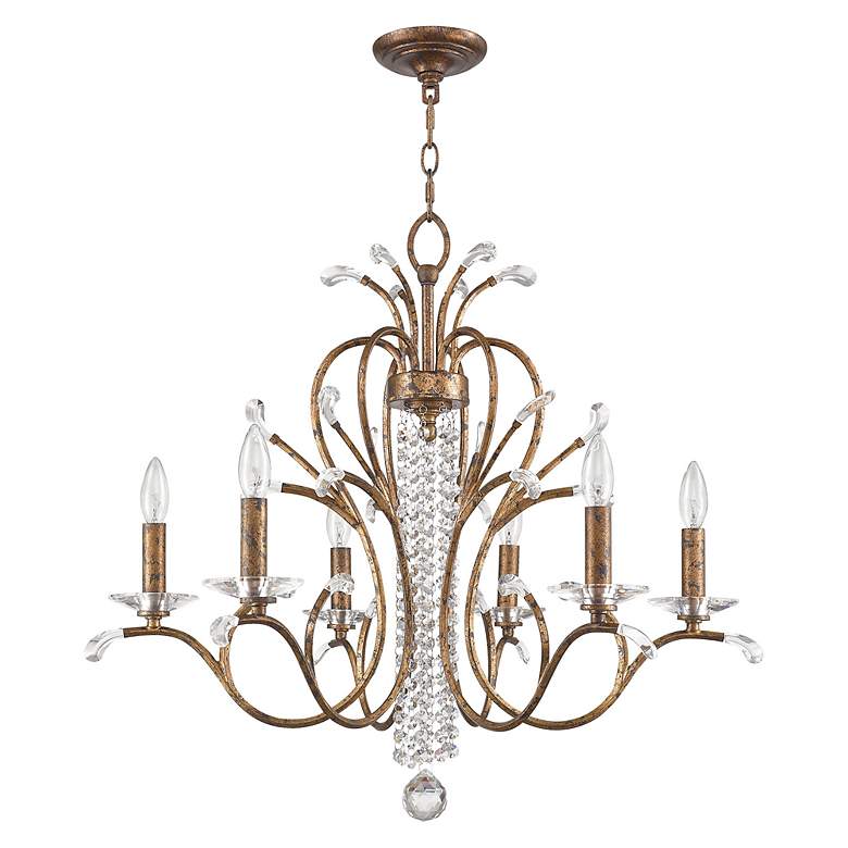 Image 4 Serafina 6 Light Hand Applied Venetian Golden Bronze Chandelier more views