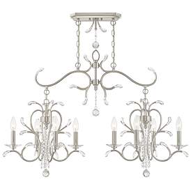 Image1 of Serafina 8 Light Brushed Nickel Linear Chandelier