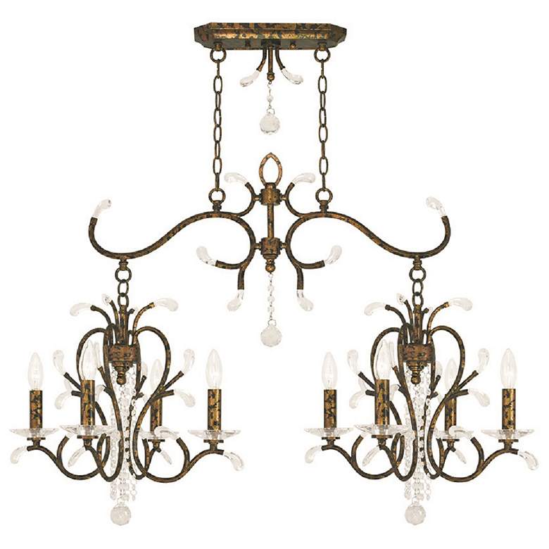 Image 1 Serafina 8 Light Venetian Golden Bronze Linear Chandelier