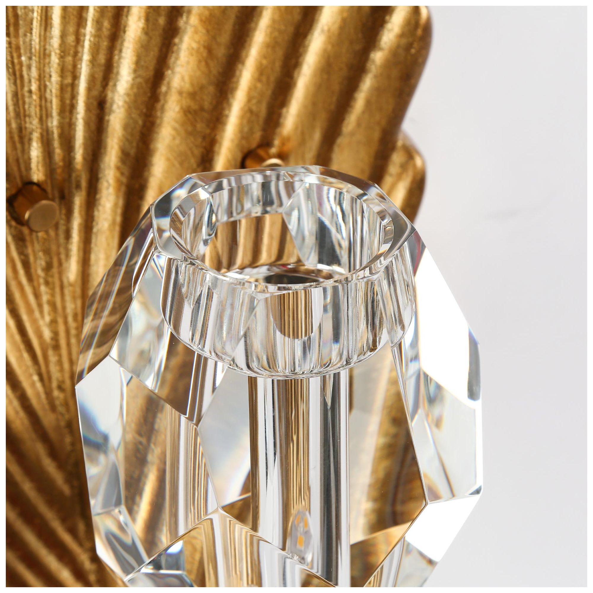 Image 3 Seraphi 1-Light 17.3"W Brass Art Deco Wall Sconce with Crystal Ball more views