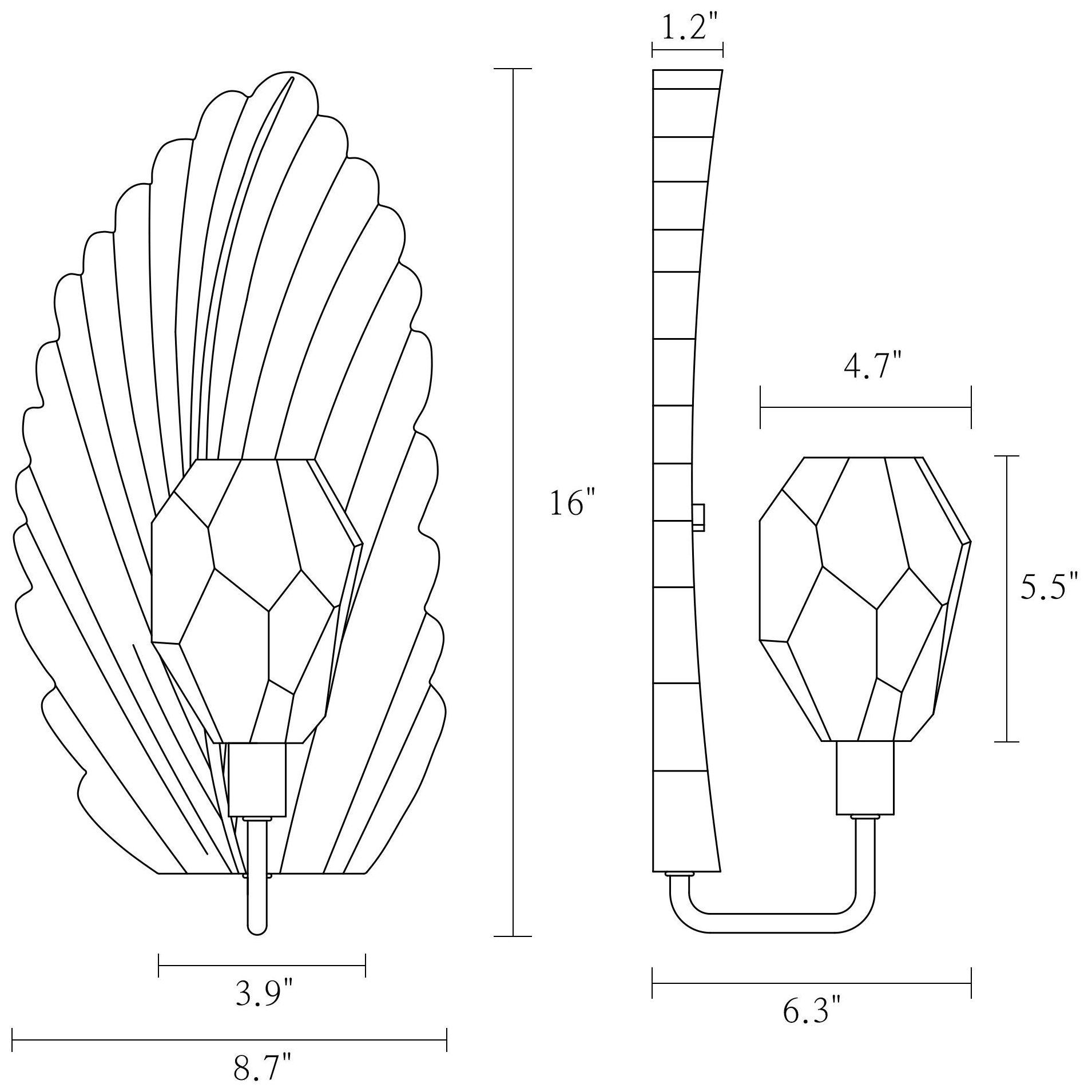 Image 5 Seraphi 1-Light 17.3"W Brass Art Deco Wall Sconce with Crystal Ball more views