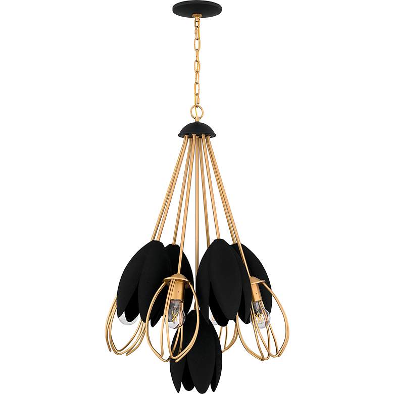 Image 2 Seraphina 4-Light Brushed Weathered Brass Pendant Light more views