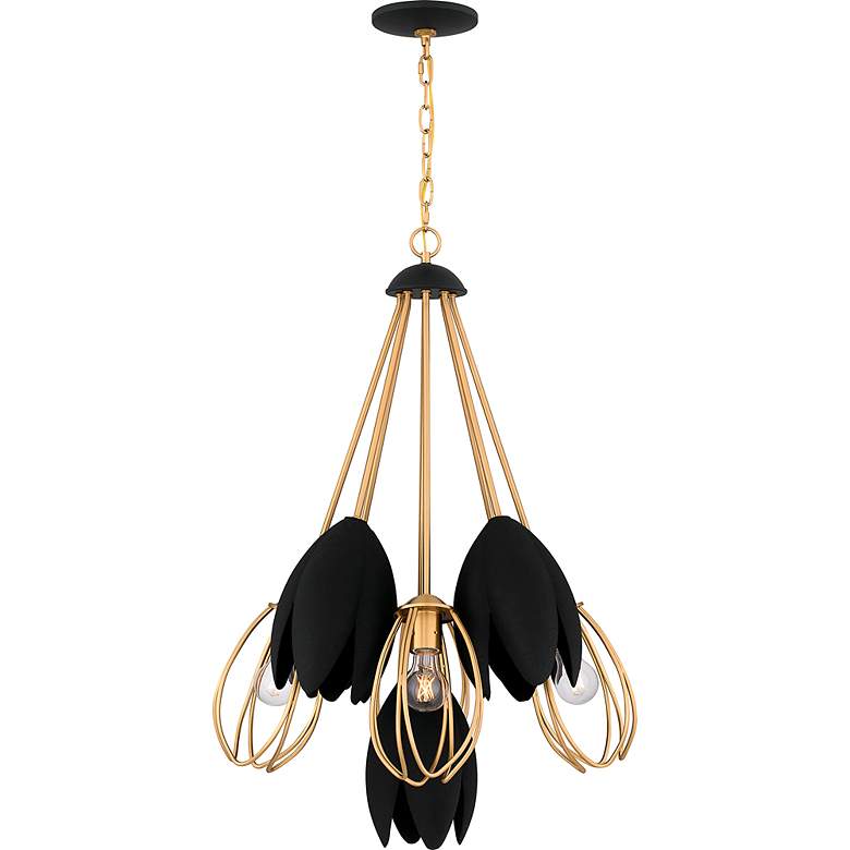 Image 3 Seraphina 4-Light Brushed Weathered Brass Pendant Light more views