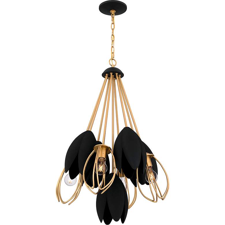 Image 4 Seraphina 4-Light Brushed Weathered Brass Pendant Light more views