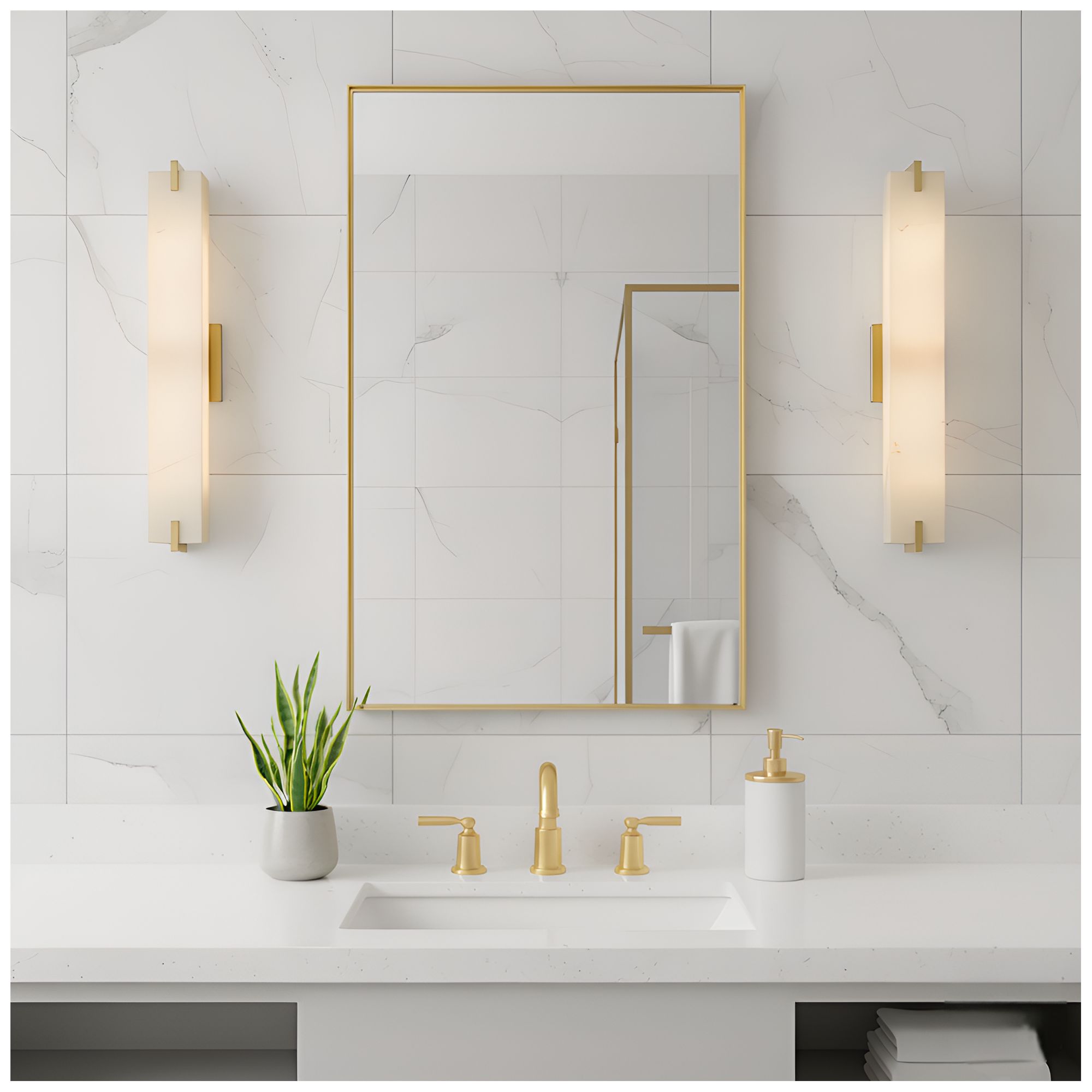 Seraphine 2-Light Brushed Gold Vanity Light