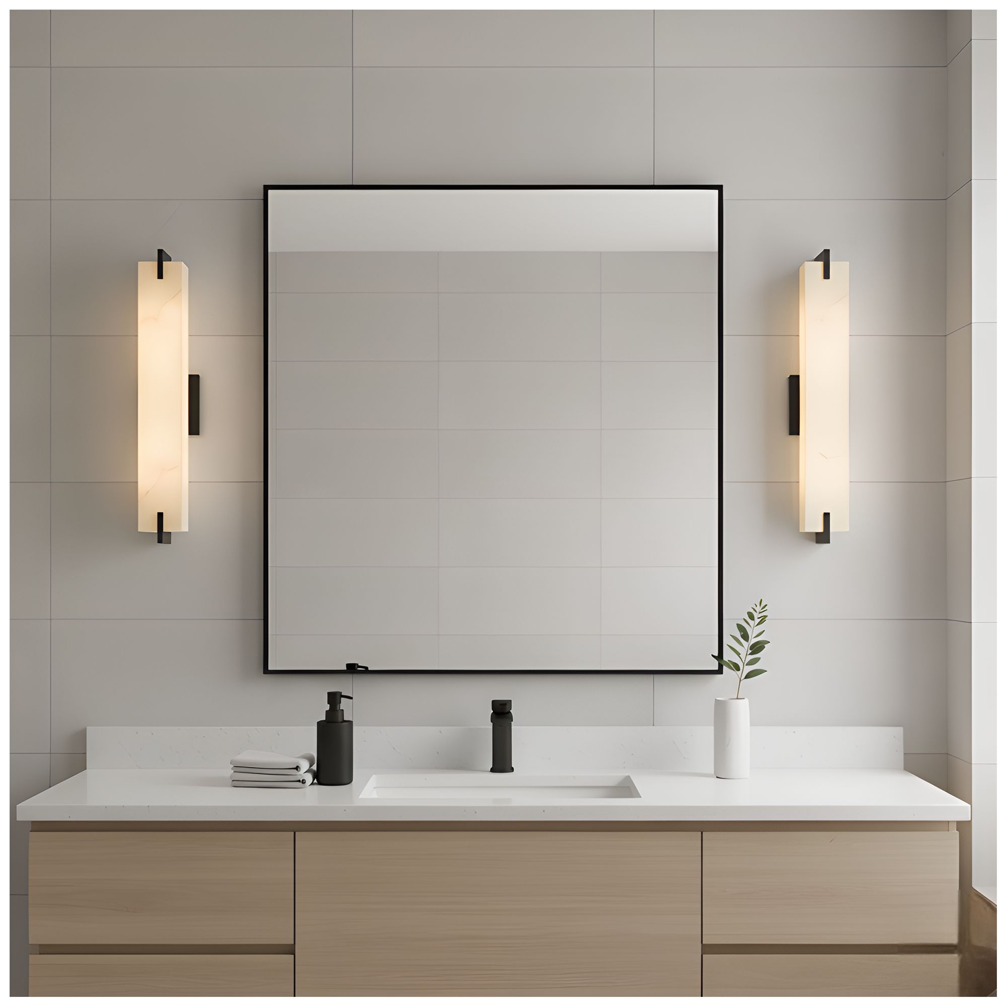 Seraphine 2-Light Matte Black Vanity Light