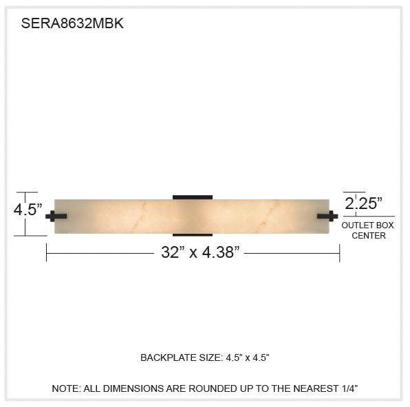 Seraphine 2-Light Matte Black Vanity Light