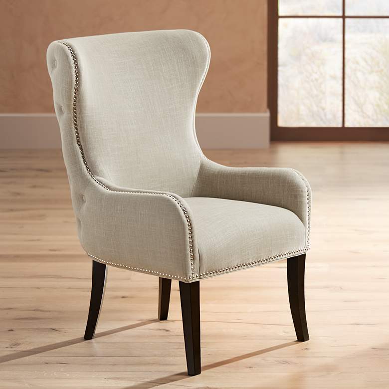 Image 1 Seraphine Mink Upholstered Accent Armchair