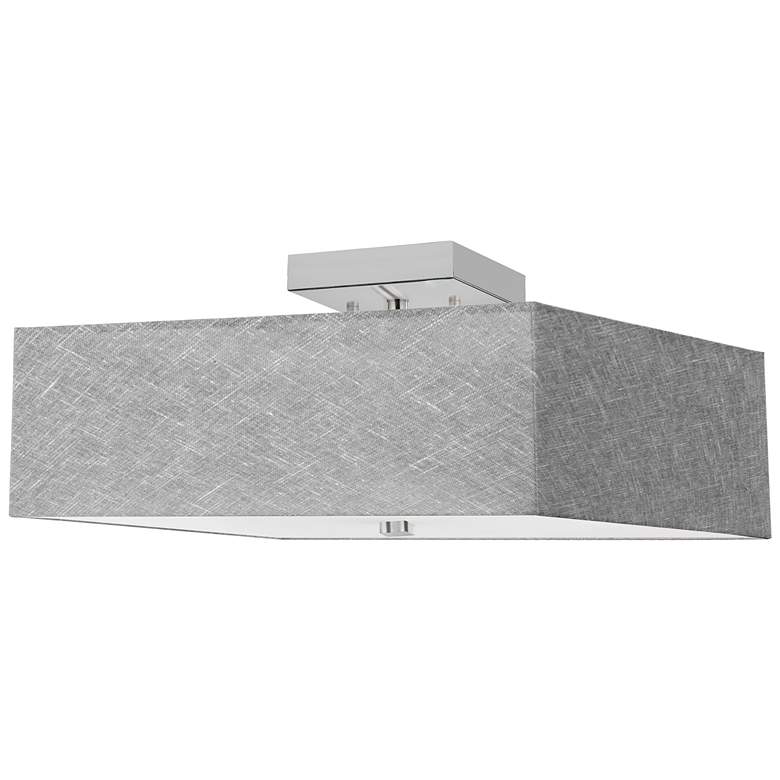 Image 1 Seren 14.25" Wide 3 Light Polished Chrome Semi-Flush Mount