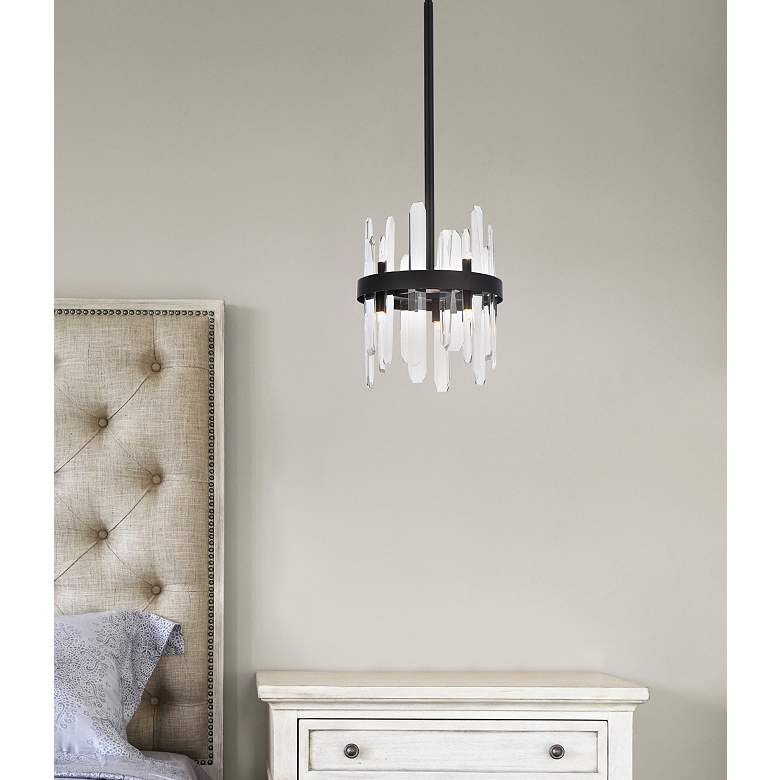 Image 3 Serena 10" Wide Black and Crystal 6-Light Mini Pendant more views