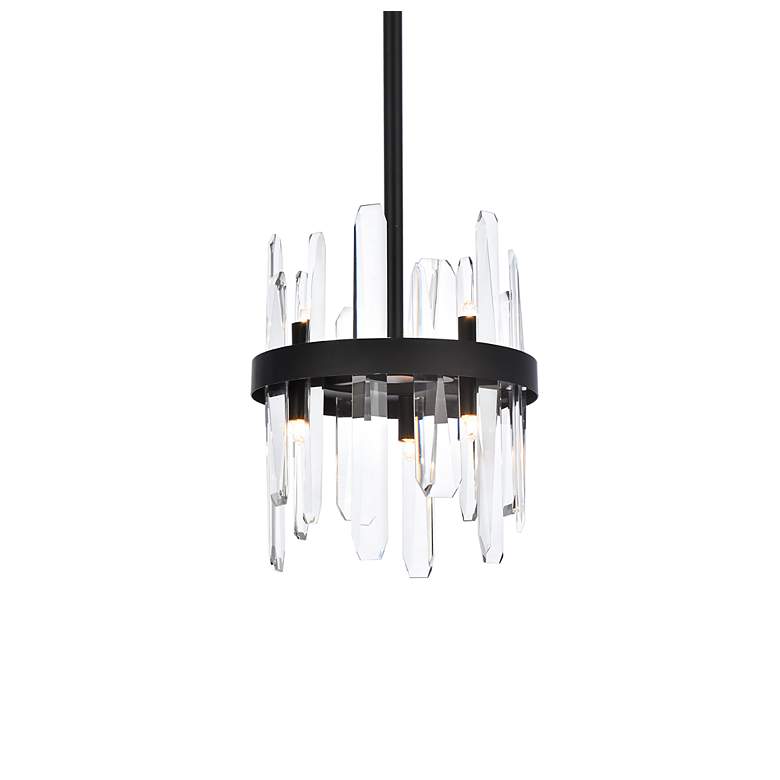 Image 4 Serena 10" Wide Black and Crystal 6-Light Mini Pendant more views