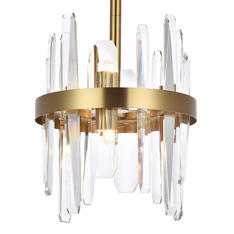 Image 3 Serena 10" Wide Satin Gold Crystal 6-Light Mini Pendant more views