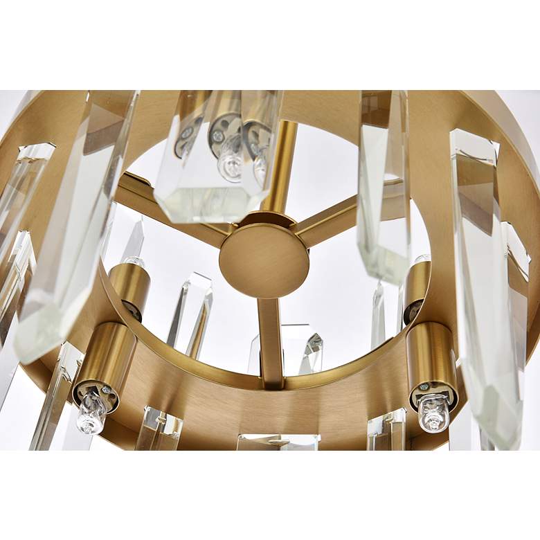 Image 4 Serena 10" Wide Satin Gold Crystal 6-Light Mini Pendant more views