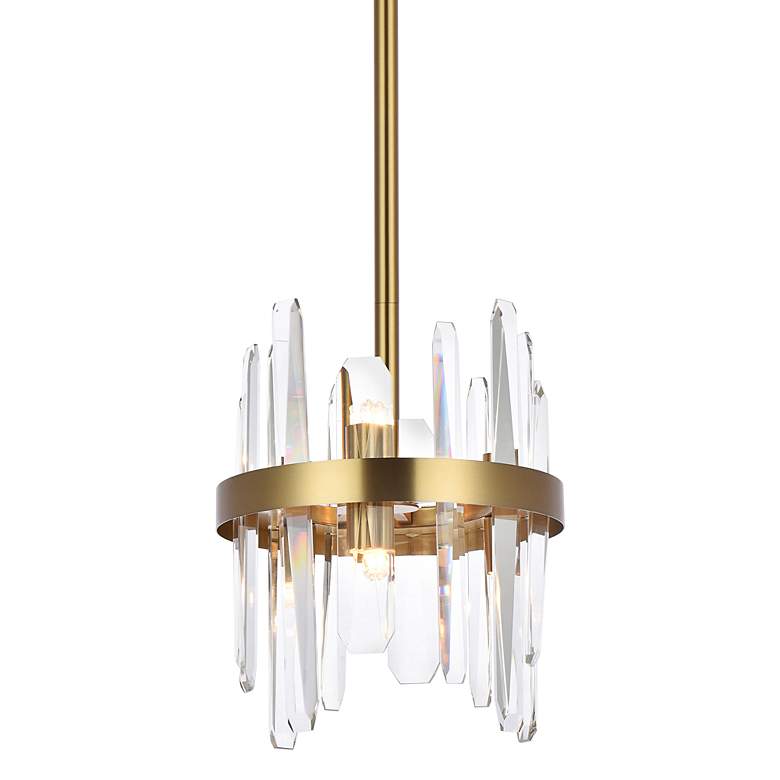 Image 5 Serena 10" Wide Satin Gold Crystal 6-Light Mini Pendant more views