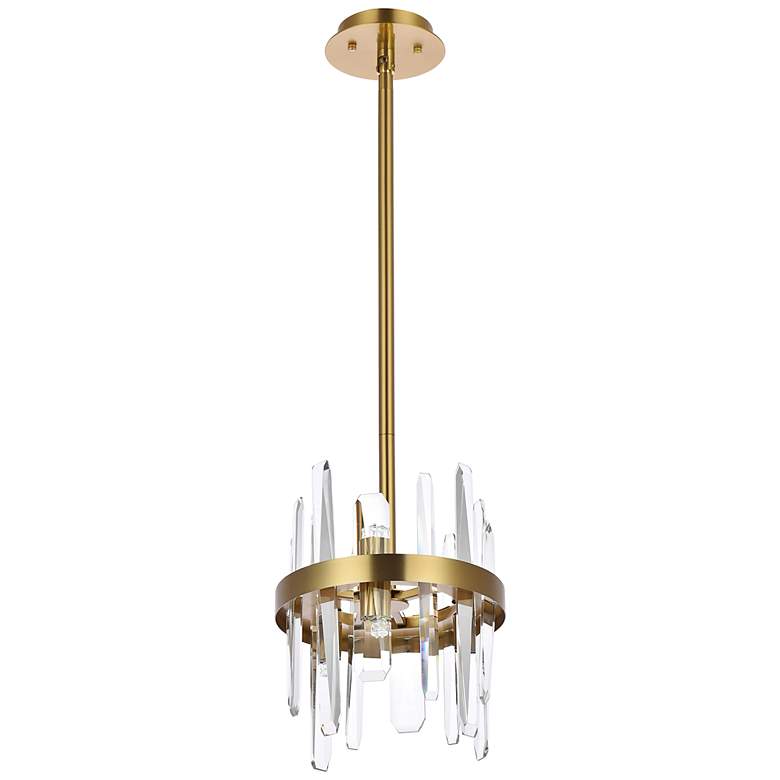 Image 6 Serena 10" Wide Satin Gold Crystal 6-Light Mini Pendant more views