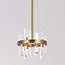 Serena 12" Crystal Round Pendant In Satin Gold