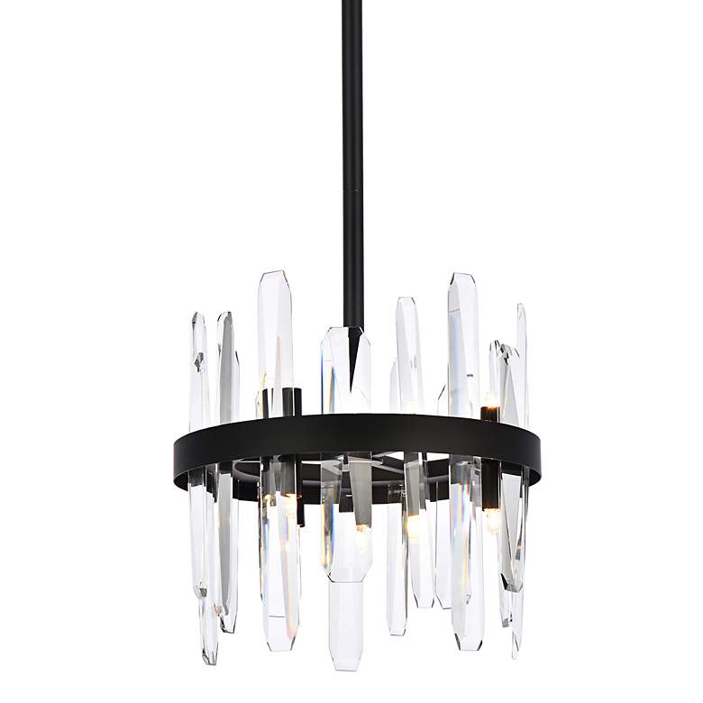 Image 7 Serena 12" Wide Black and Crystal 6-Light Mini Pendant more views