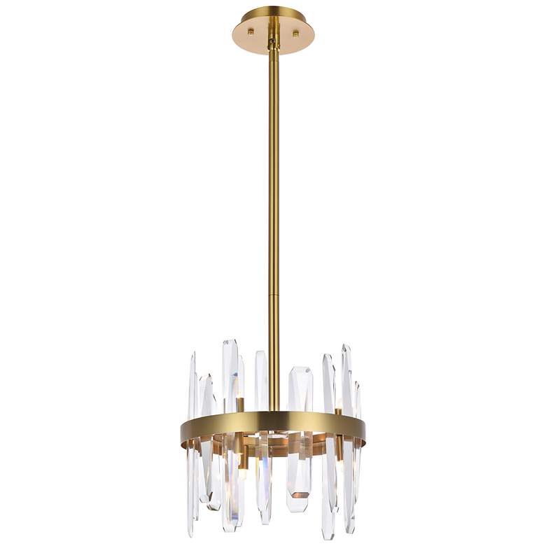 Image 2 Serena 12" Wide Satin Gold 6-Light Mini Pendant
