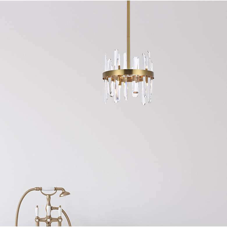Image 3 Serena 12" Wide Satin Gold 6-Light Mini Pendant more views