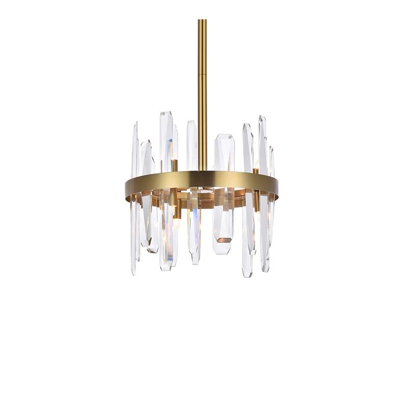 Image 4 Serena 12" Wide Satin Gold 6-Light Mini Pendant more views
