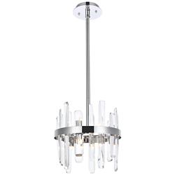 Serena 12"W Chrome 6-Light Mini Pendant with Clear Crystal