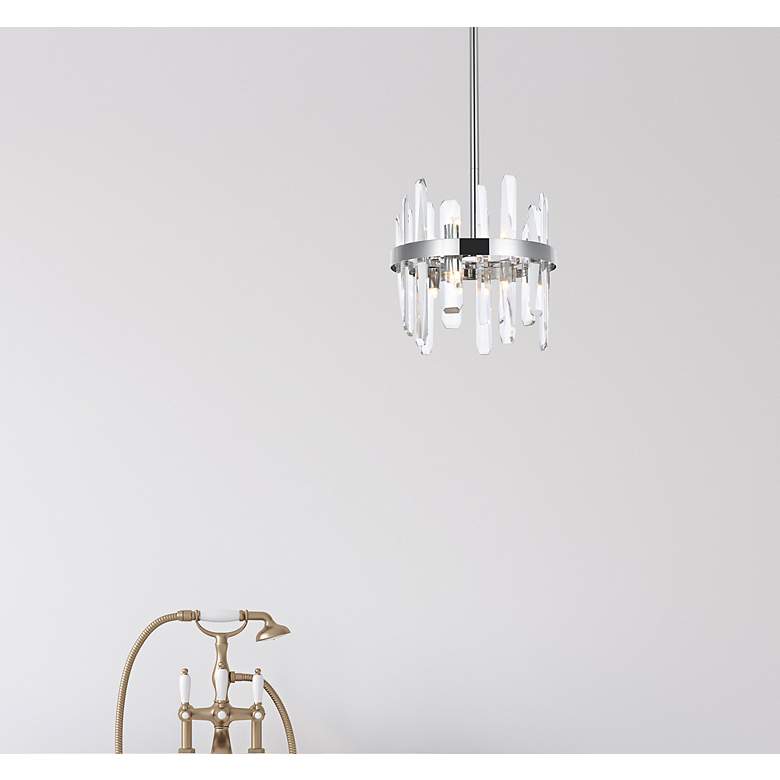 Image 3 Serena 12"W Chrome 6-Light Mini Pendant with Clear Crystal more views