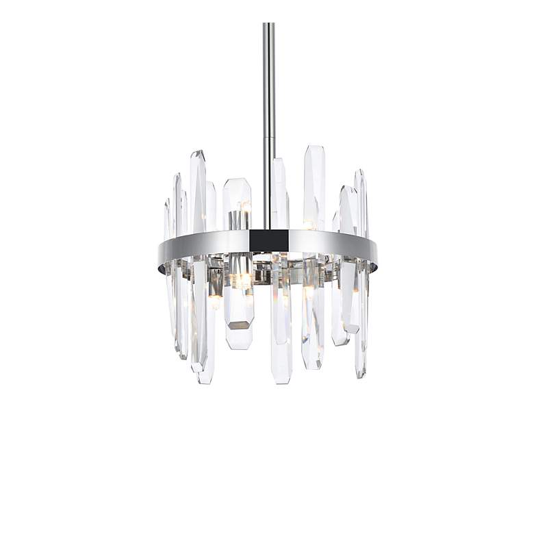 Image 4 Serena 12"W Chrome 6-Light Mini Pendant with Clear Crystal more views