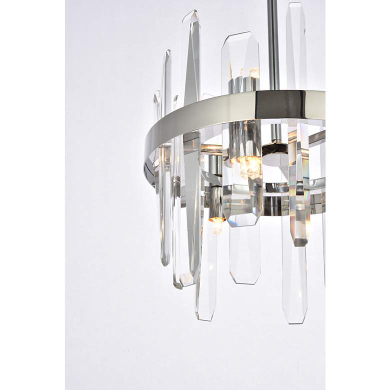 Image 5 Serena 12"W Chrome 6-Light Mini Pendant with Clear Crystal more views