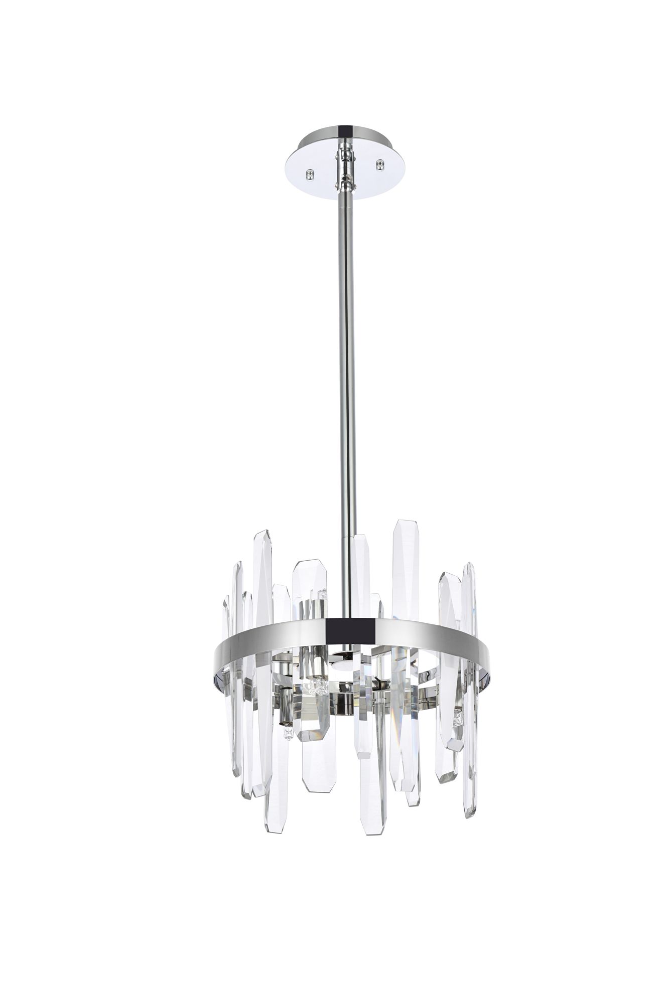 Serena 12"W Chrome 6-Light Mini Pendant with Clear Crystal