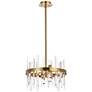 Serena 16" Crystal Round Pendant In Satin Gold