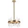 Serena 16" Crystal Round Pendant In Satin Gold