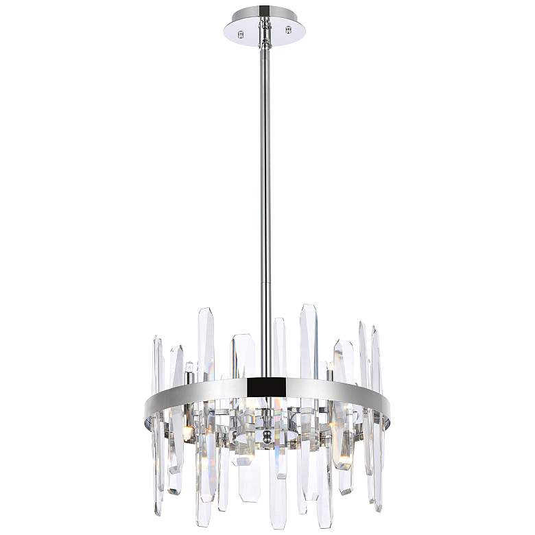 Image 2 Serena 16" Wide Chrome and Clear Crystal 8-Light Pendant