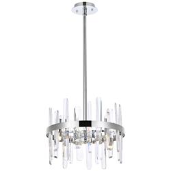 Serena 16" Wide Chrome and Clear Crystal 8-Light Pendant