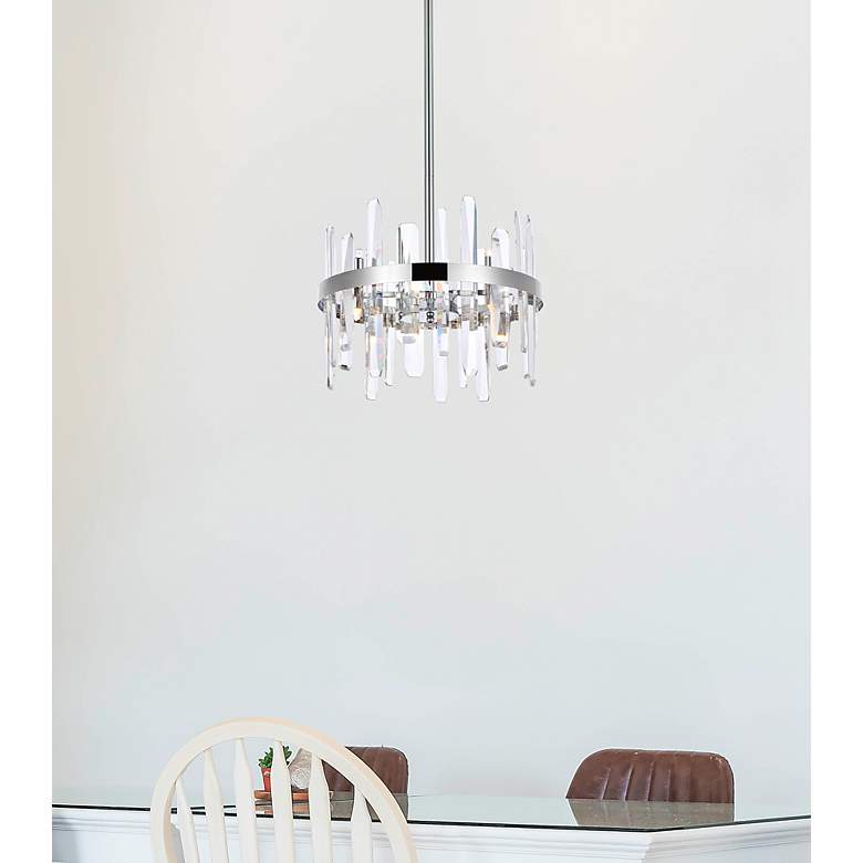 Image 3 Serena 16" Wide Chrome and Clear Crystal 8-Light Pendant more views