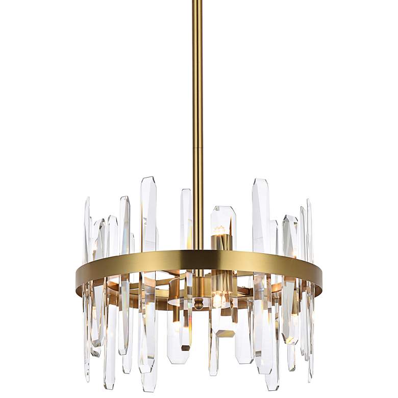 Image 1 Serena 16" Wide Satin Gold and Crystal Pendant Light