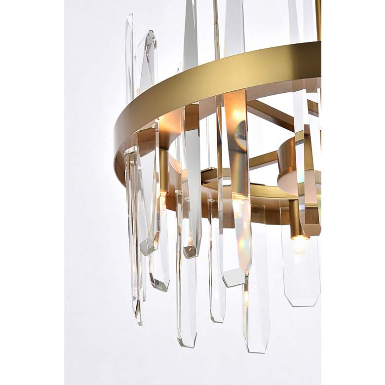 Image 5 Serena 16" Wide Satin Gold and Crystal Pendant Light more views
