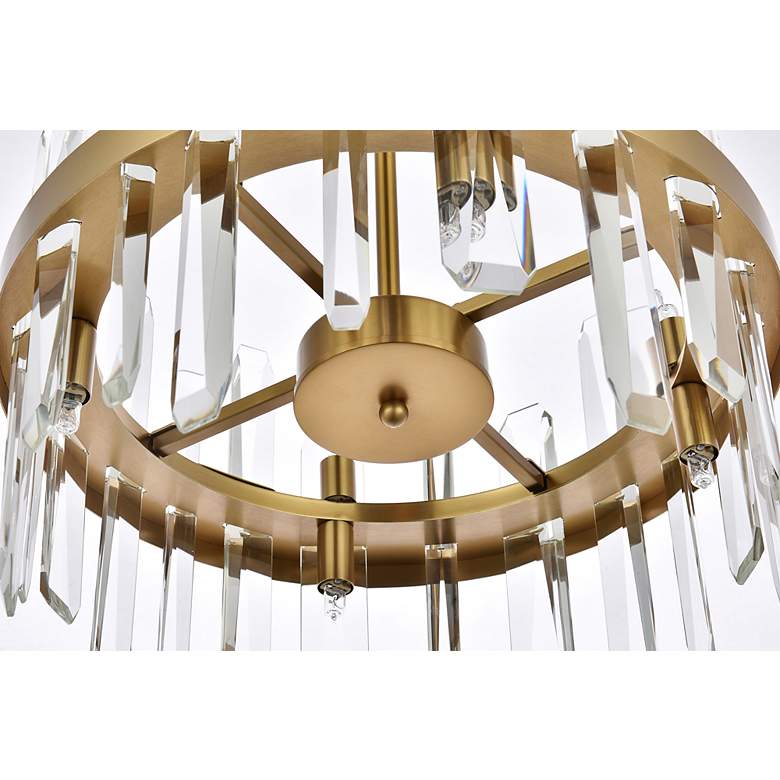 Image 7 Serena 16" Wide Satin Gold and Crystal Pendant Light more views