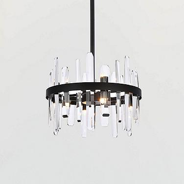 Serena 16" Wide Black and Crystal Mini Pendant
