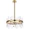 Serena 20" Crystal Round Pendant In Satin Gold
