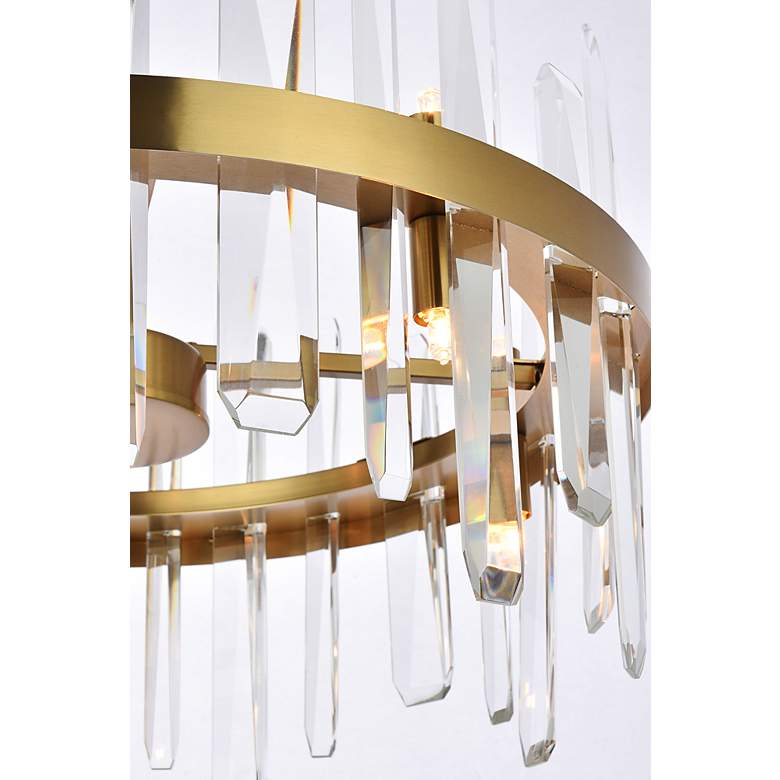Image 5 Serena 20" Crystal Round Pendant In Satin Gold more views