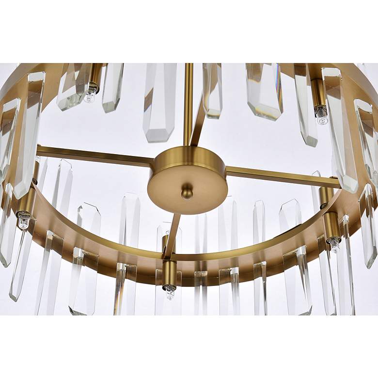 Image 6 Serena 20" Crystal Round Pendant In Satin Gold more views