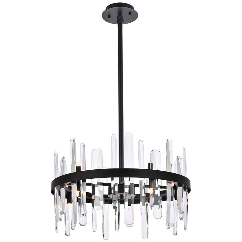Image 2 Serena 20" Wide Black and Clear Crystal 10-Light Pendant