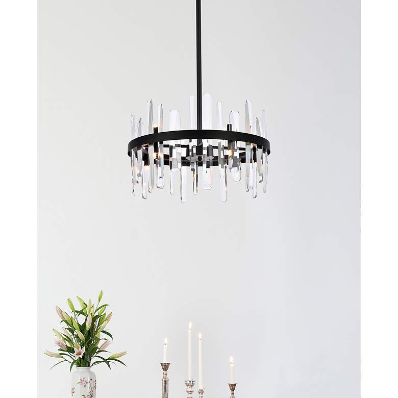 Image 3 Serena 20" Wide Black and Clear Crystal 10-Light Pendant more views