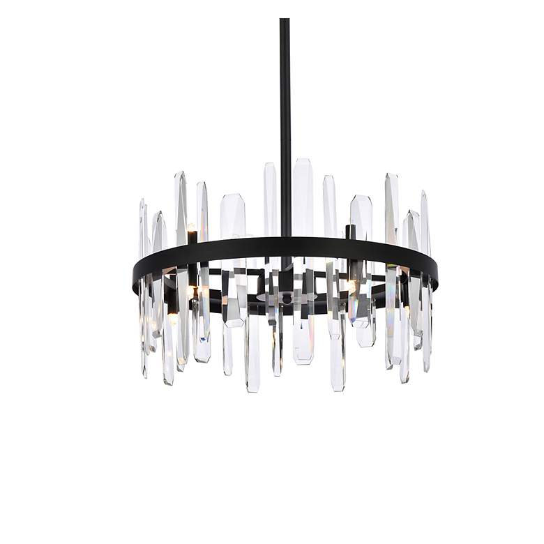 Image 4 Serena 20" Wide Black and Clear Crystal 10-Light Pendant more views
