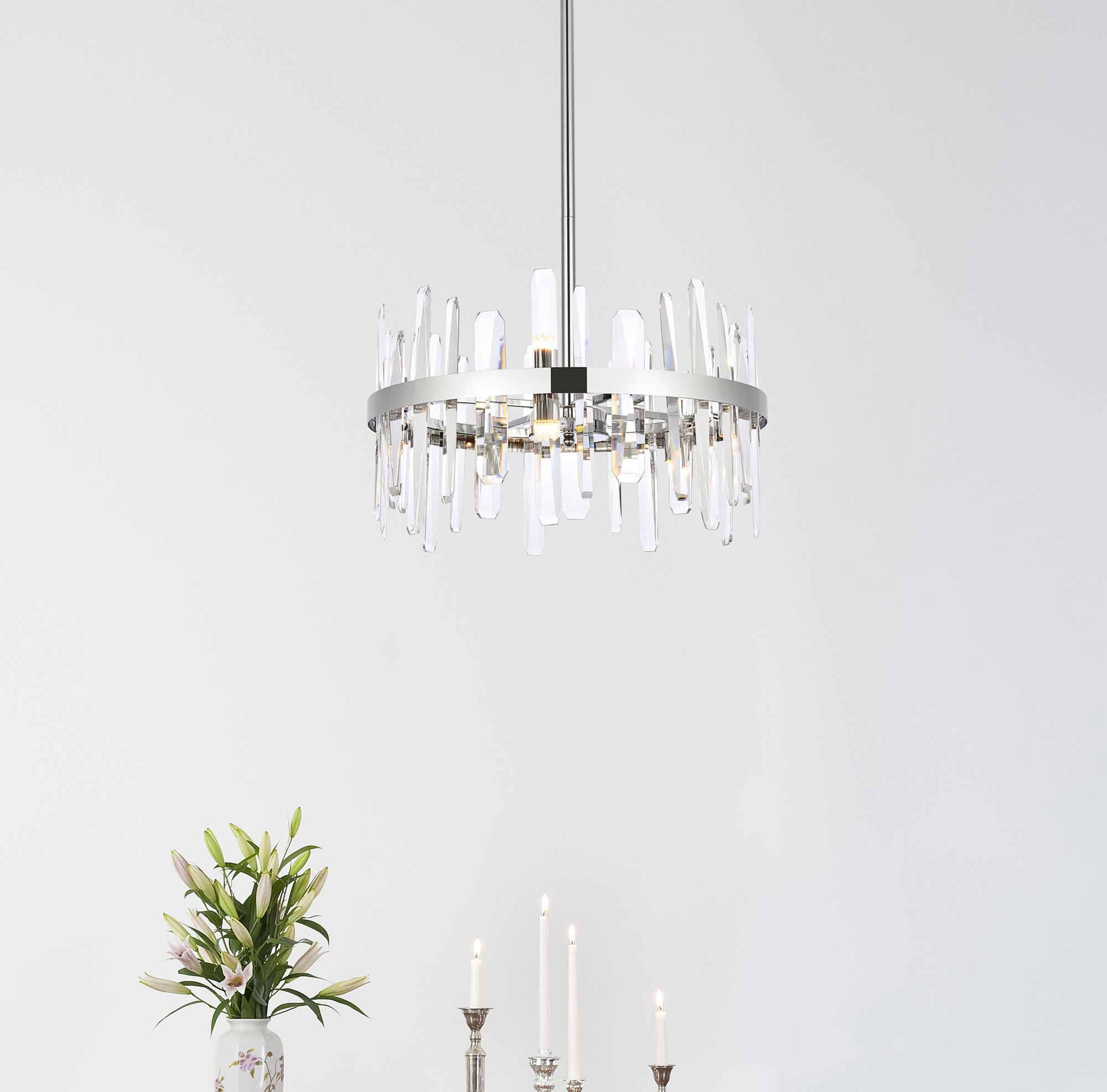 Image 3 Serena 20" Wide Chrome Crystal 10-Light Mini Pendant more views